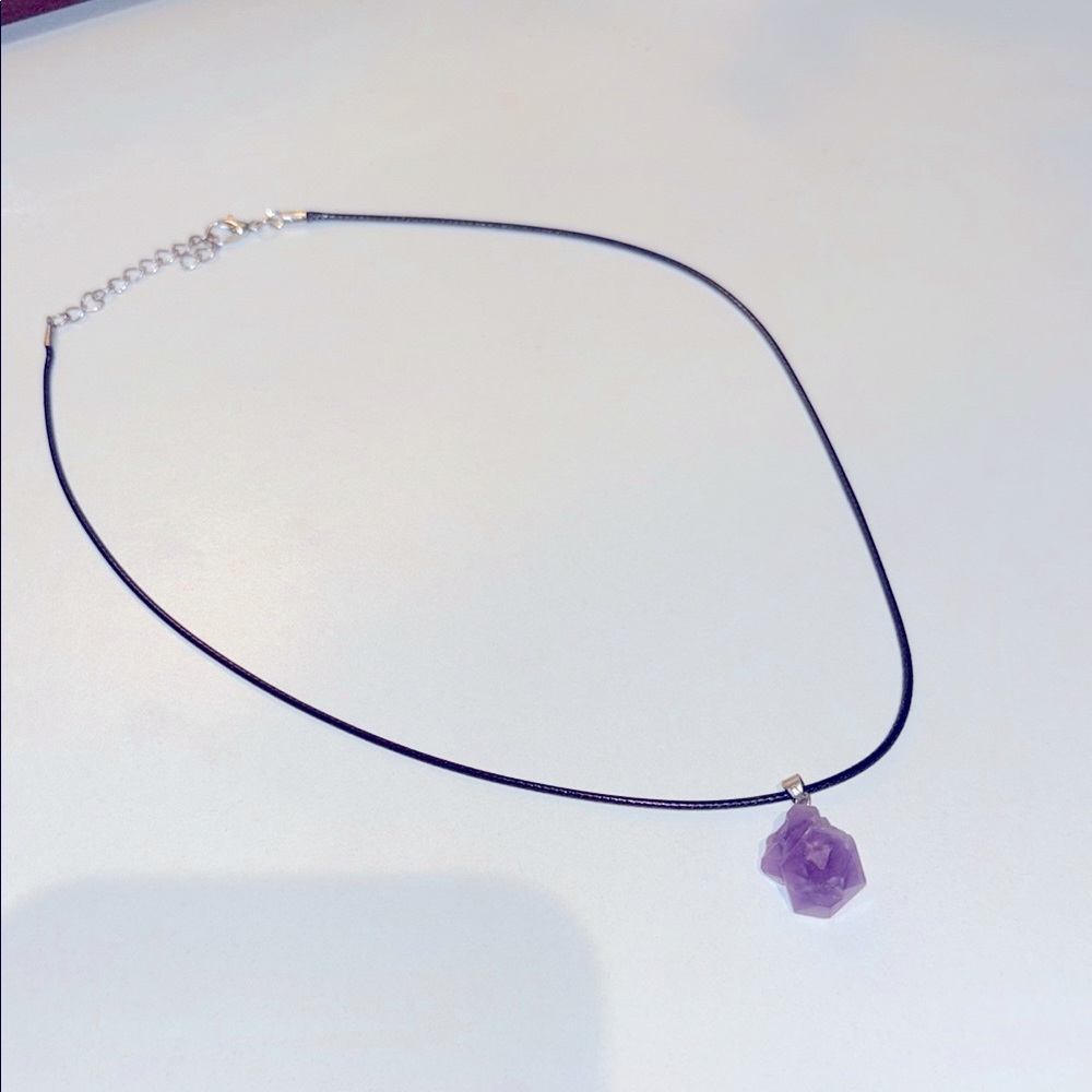 Purple Amethyst Pendant Necklace